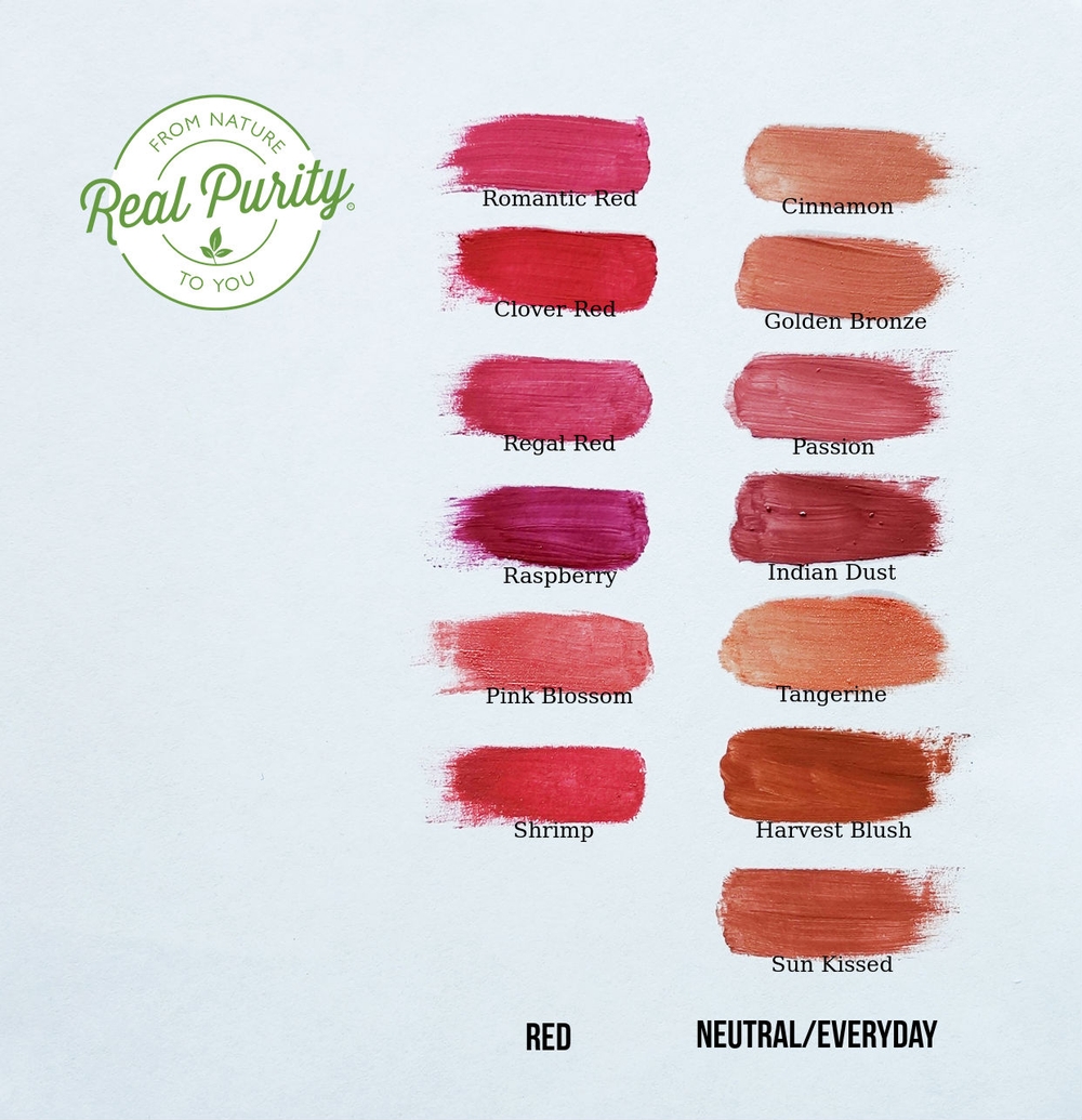 Real Purity Vegan Lipstick Swatches And