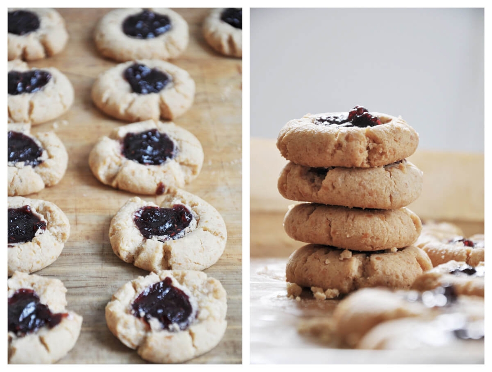 Peanut Butter and Berry Jam Cookies