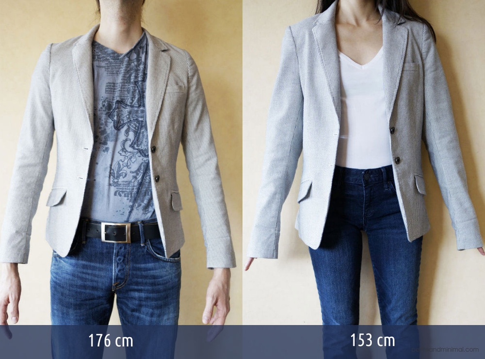 H&M Blazer EU 34 on 176cm and 153cm bodies