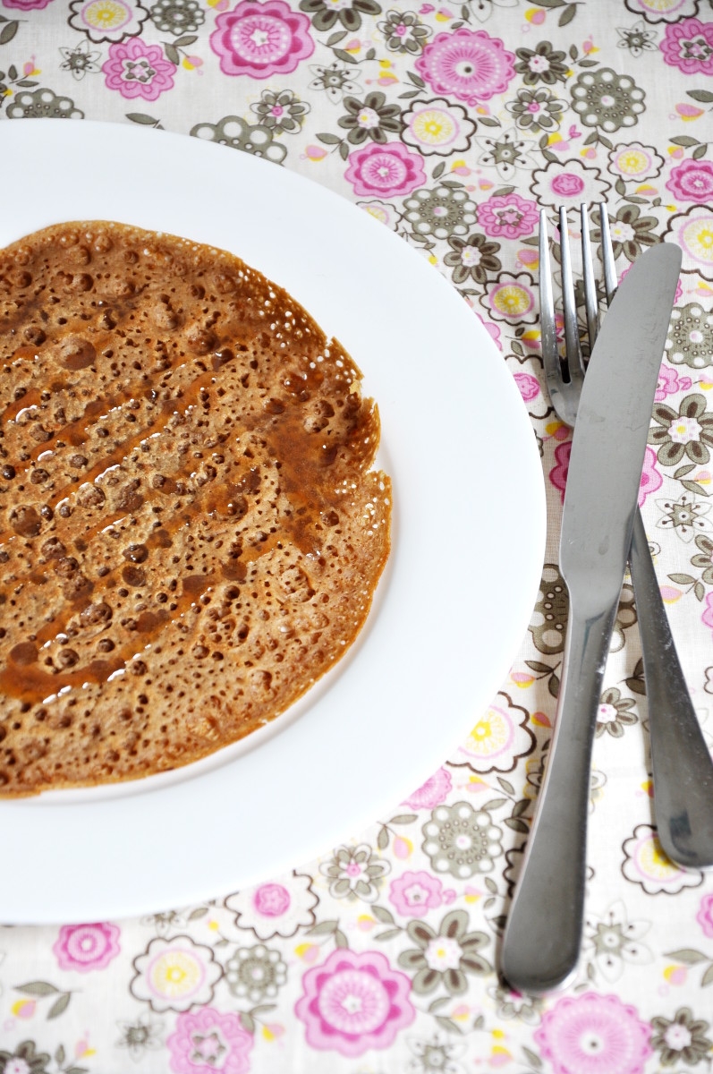 Stout Beer Pancake with Brown Rice Caramel Syrup